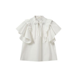 MERLINDASW FRILL TOP, white alyssum, Sofie Schnoor