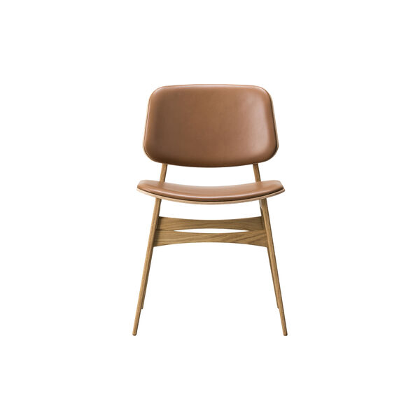3052 S&oslash;borg Dining Chair, lacquered oak/cognac, Fredericia Furniture