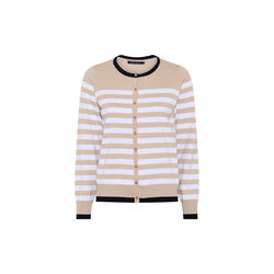 Cotton Nautical Stripe, beach sand/white/navy, Micha