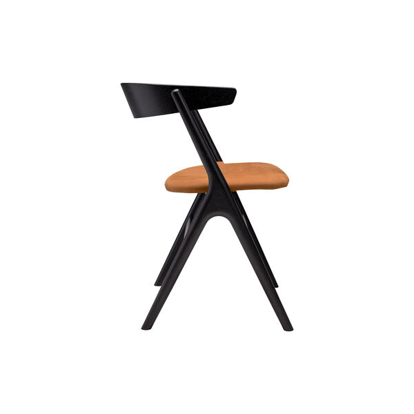 Sibast No 9 Dining Chair, black lacquered oak/cognac, Sibast Furniture