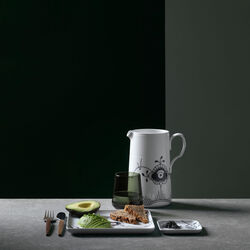 Black Fluted Mega Square Plate 20 cm, Royal Copenhagen