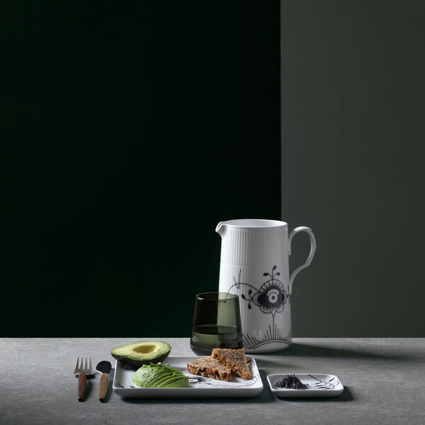 Black Fluted Mega Square Plate 20 cm, Royal Copenhagen