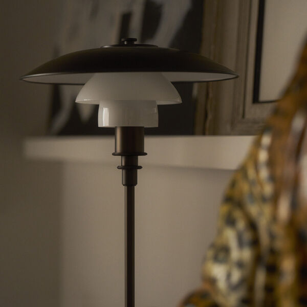 PH 3/2 Table Lamp, aged brass/opal glass, Louis Poulsen
