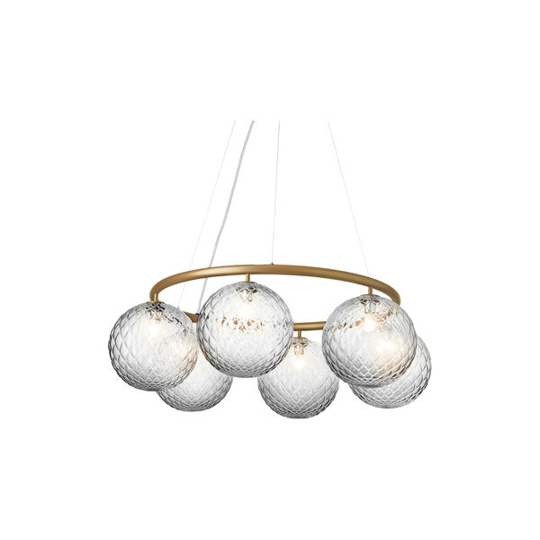 Miira 6 Circular Pendant, brass/optic clear, Nuura