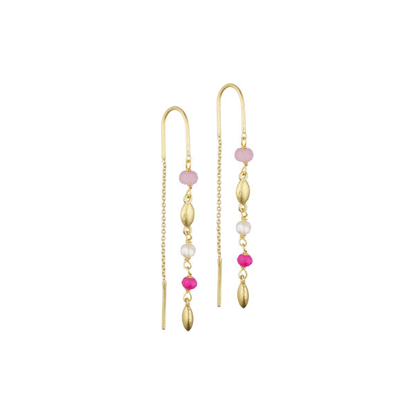 Cammi hook earrings, gold plated/purple pink, Pure by Nat