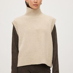 Wool Knit Vest Chamonix, fossil melange, Rethinkit