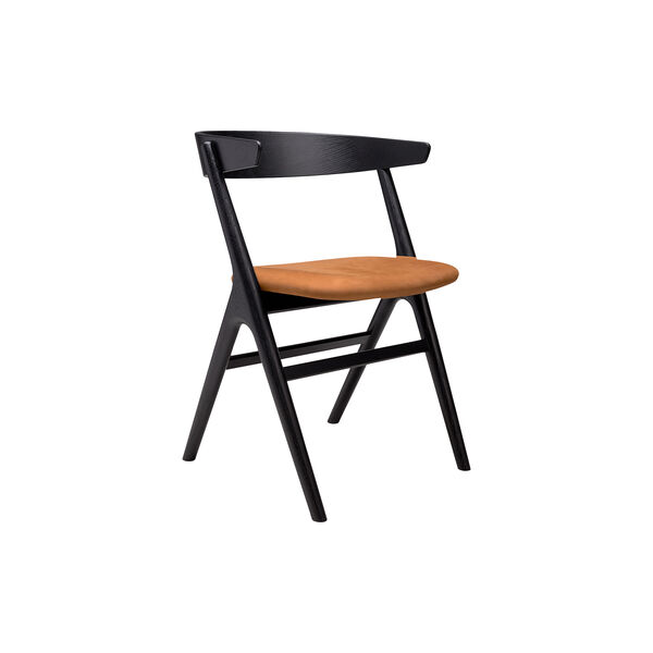 Sibast No 9 Dining Chair, black lacquered oak/cognac, Sibast Furniture