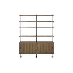 BM0253-1 Shelving System, oiled walnut/black, Carl Hansen & Søn