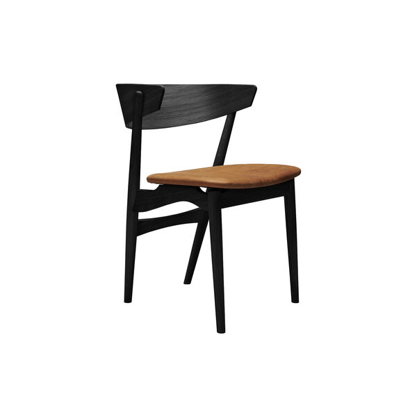 Sibast No 7 Dining Chair, black lacquered oak/cognac, Sibast Furniture