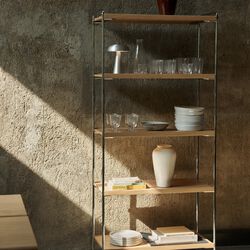 Alima NDS6 | Chrome/Oak | Shelving System, &Tradition