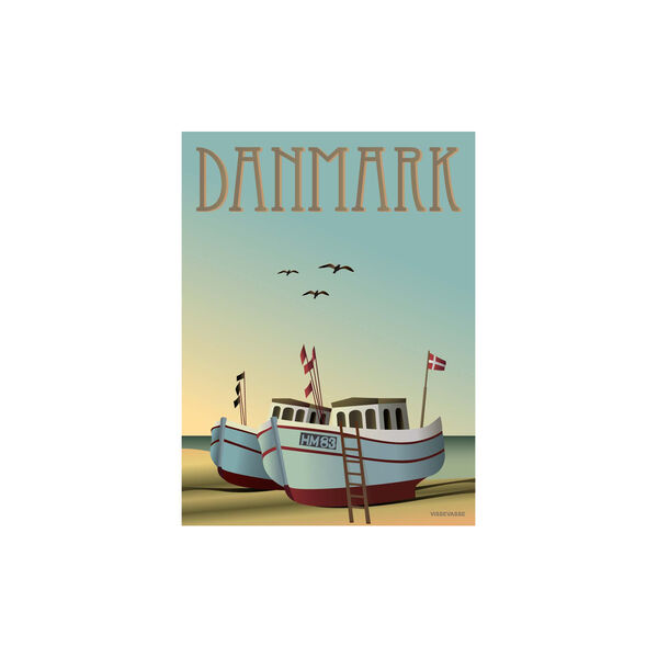 DANMARK fiskebådene plakat DANMARK fiskebådene plakat, ViSSEVASSE