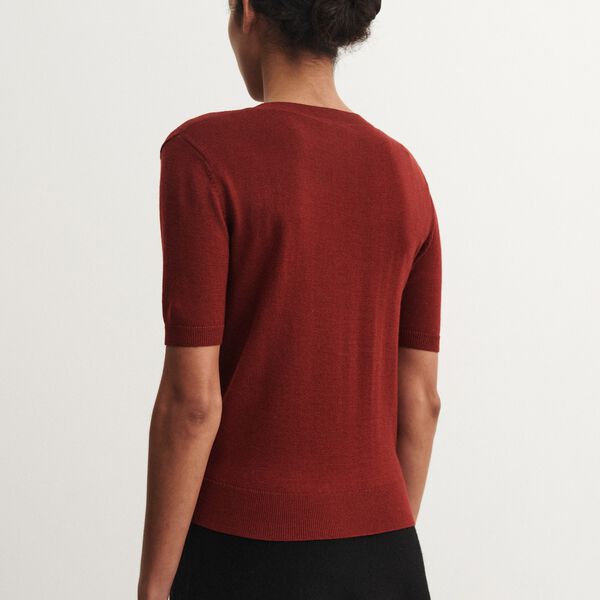 Pointelle Tee, cranberry, FUB