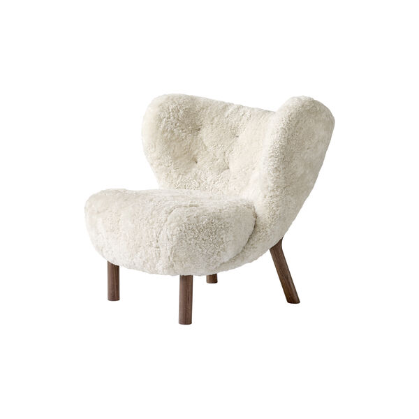 Little Petra VB1 Lounge Chair & Pouf ATD1, Moonlight/oiled walnut, &Tradition