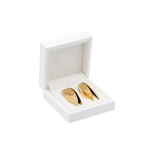 Clamshell Cutlery set, gold plated pewter, Anovi