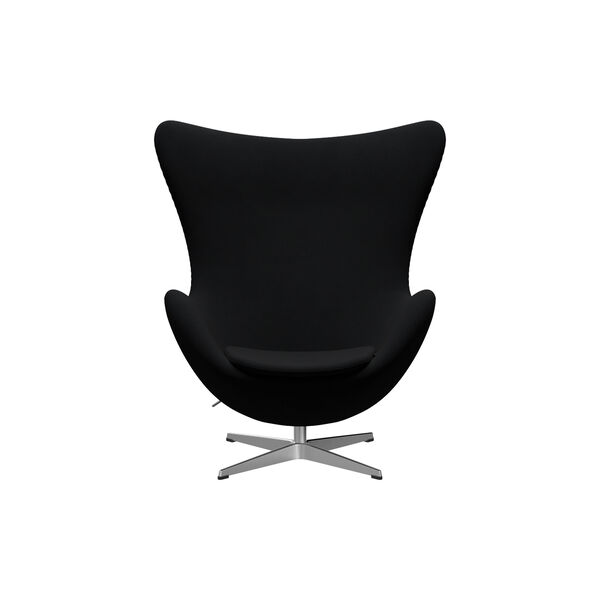 Egg&trade; 3316 Lounge Chair, Christianshavn 1175 black uni/satin brushed aluminium, Fritz Hansen