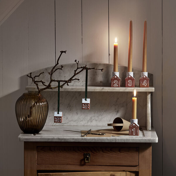Gingerbread Advent candle holders, Kähler