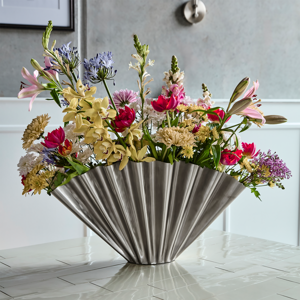 HDFlood Vase, brushed silver finish, House Doctor