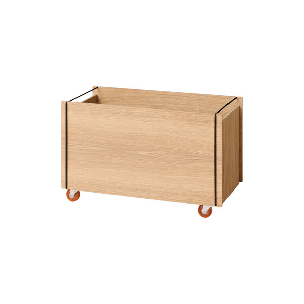 Storage Box w. Wheels | Oiled Oak/Black, MOEBE