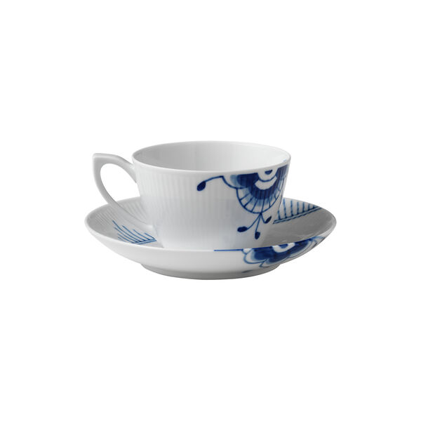 Blue Fluted Mega Cup with Saucer 28 cl, Royal Copenhagen