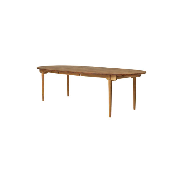 CH338 Dining Table incl. 1 x Extension Leaf, teak, Carl Hansen & Søn