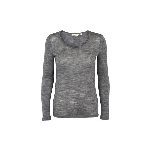 Rinja LS Tee, grey mel., Basic Apparel