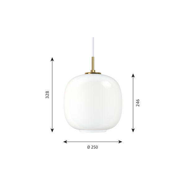 VL45 Radiohus Pendant, opal white, Louis Poulsen