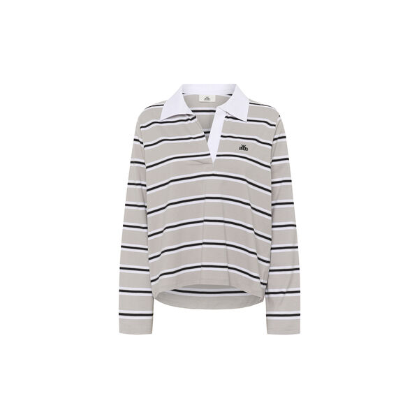 KBZuelma Striped Polo LS, zuelma stripe drizzle grey KBZuelma Striped Polo LS, zuelma stripe drizzle grey, Karen by Simonsen
