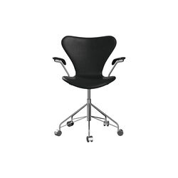 Series 7&trade; 3217 Fully Upholstered Office Chair, Grace Black, Fritz Hansen