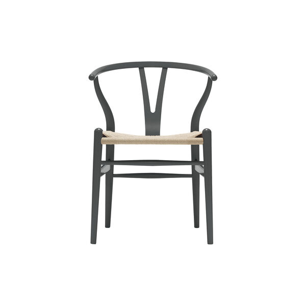 CH24 Wish Bone Chair, anthracite grey/natural, Carl Hansen & Søn