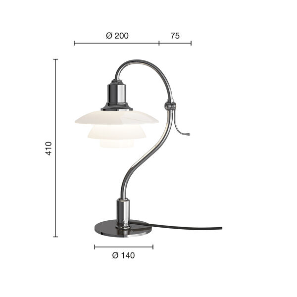 PH 2/2 Question Mark Chrome Table Lamp PH 2/2 Question Mark Chrome Table Lamp, Louis Poulsen
