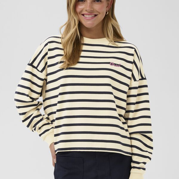 OsiriaSZ Sweatshirt, seedpearl nightsky stripe, Saint Tropez
