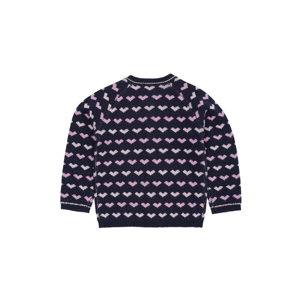 Merino Heart Cardigan, navy/bubblegum comb., Copenhagen Colors Organics