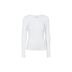 Ludmilla LS Tee, bright white, Basic Apparel