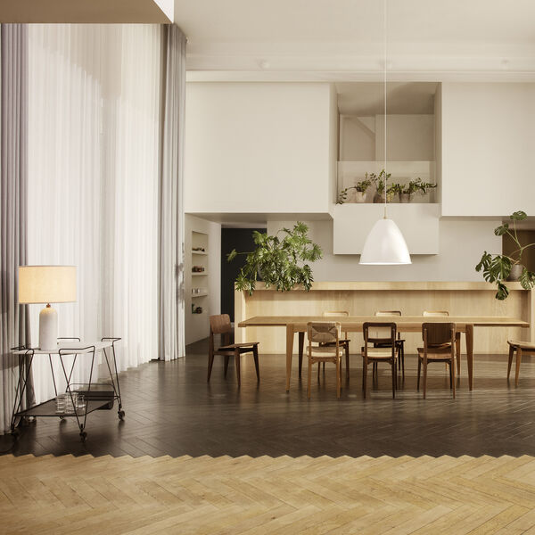 Gravity Table Lamp, white marble/canvas, GUBI