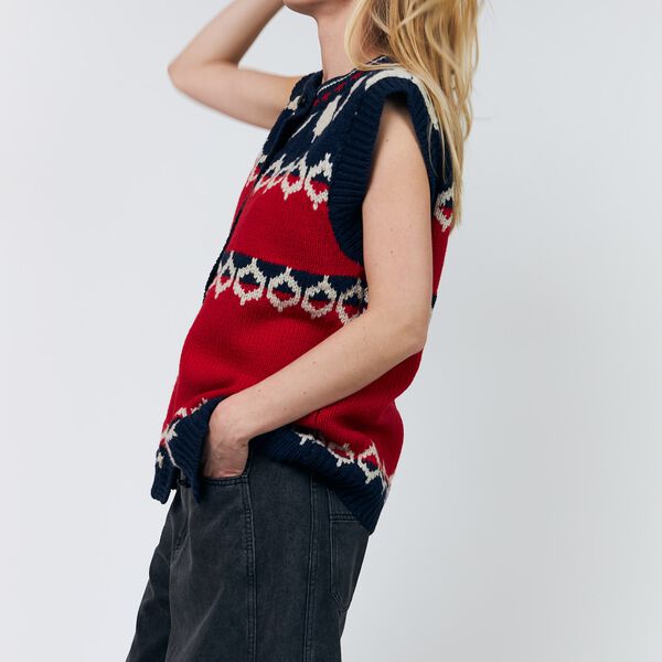 CleoLL Knit Vest SL, red, Lollys Laundry