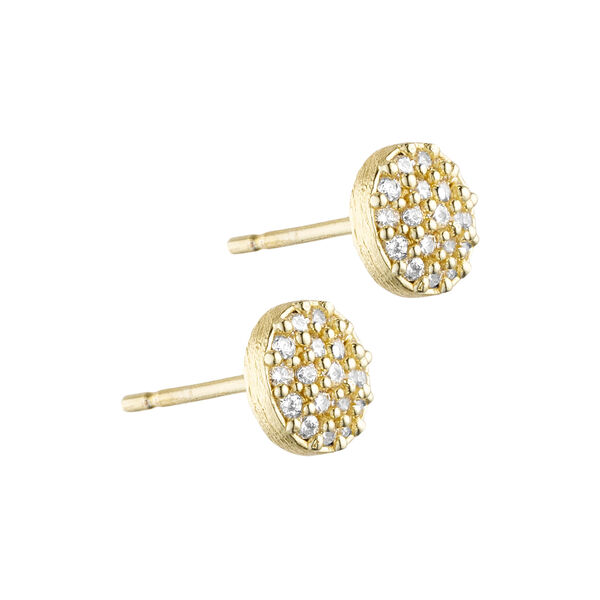Mia round post earring, gold plated/zircons Mia round post earring, gold plated/zircons, Pure by Nat