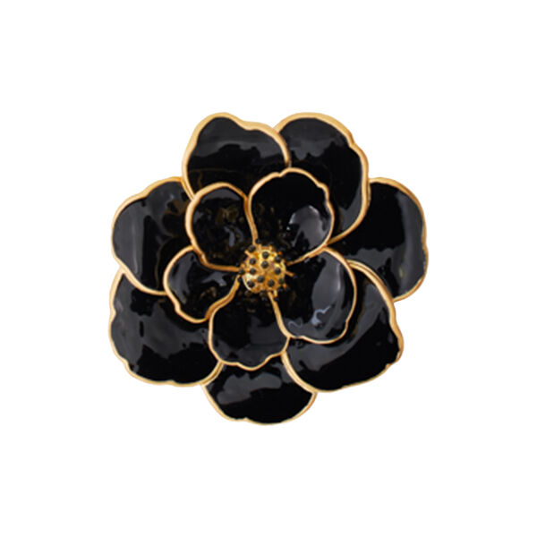 PEONY flower pendant medium, carbon black PEONY flower pendant medium, carbon black, bangle up
