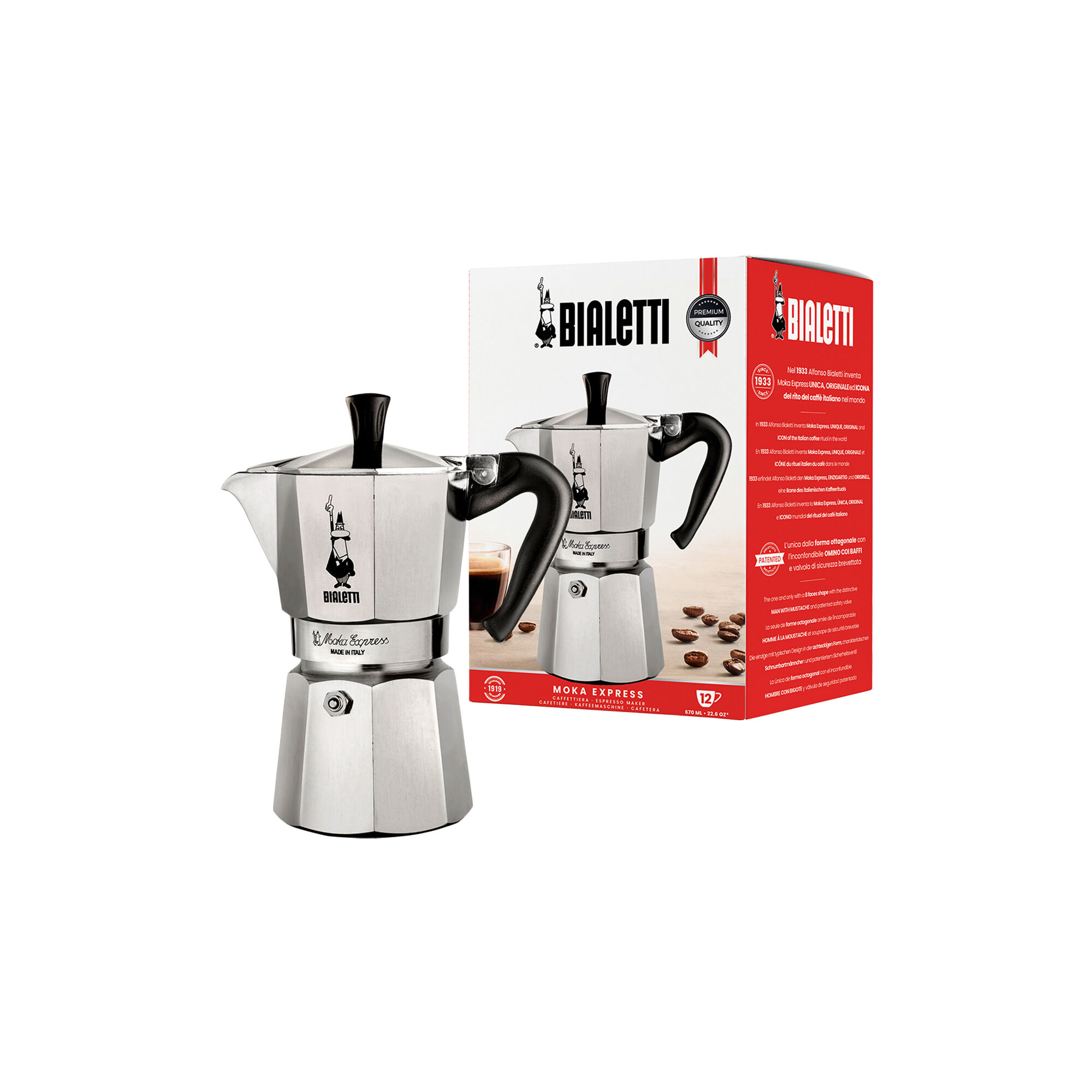 Moka Express Espresso Maker, 12 cups