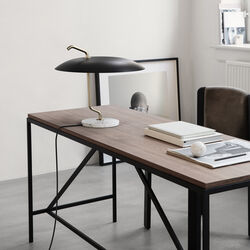 Model 537 Table Lamp, brass/black/white, Astep