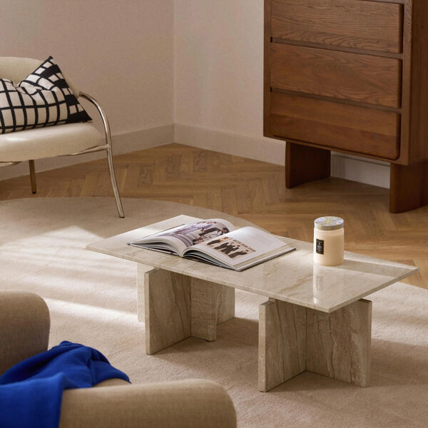 Marisa Coffee Table, travertine beige Marisa Coffee Table, travertine beige, Westwing Collection