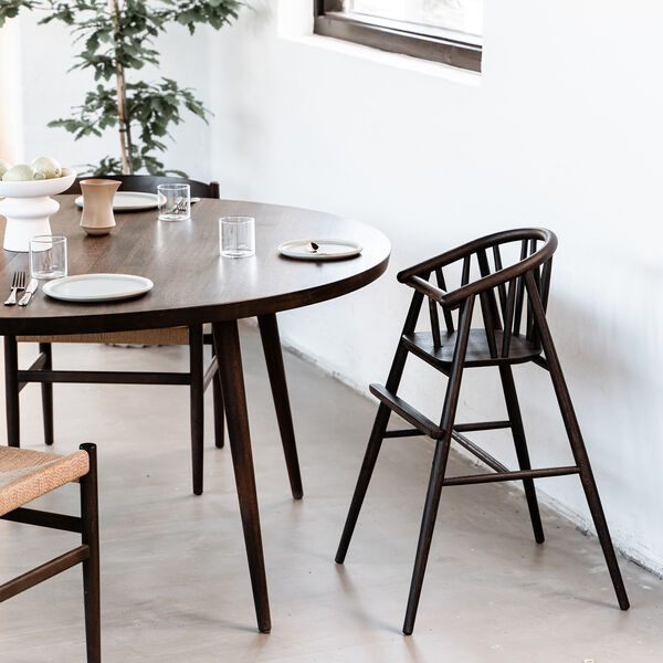 Saga Highchair, smoked oak, OAKLINGS