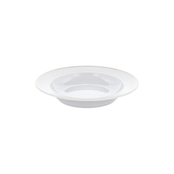 Pliss&eacute; Deep Plate &Oslash; 22 cm, white/gold, Pillivuyt