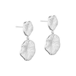 Hannah water lilly post earrings, silver plated, Pure by Nat