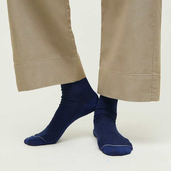 Cotton Rib Socks, midnight blue Cotton Rib Socks, midnight blue, Aiayu