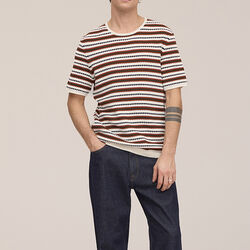 Bari t-shirt 6686, Ivory multi, NN.07
