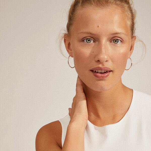 EANNA recycled maxi hoops, silver-plated, Pilgrim