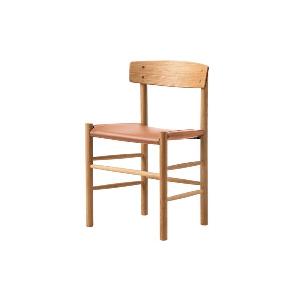 J39 Mogensen Chair with Seat Upholstery, oiled oak/Omni 307 cognac, Fredericia Furniture