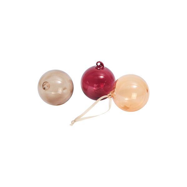 Glass Baubles M 3 pcs., roseate translucent, Ferm Living
