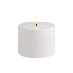 LED Outdoor Pillar Candle 8 cm, white, Uyuni Lighting