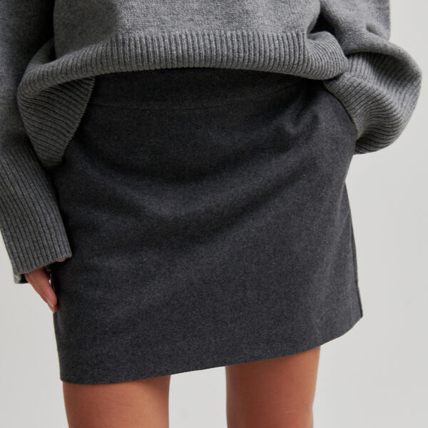 Milea Mini Skirt, dark grey melange Milea Mini Skirt, dark grey melange, Second Female